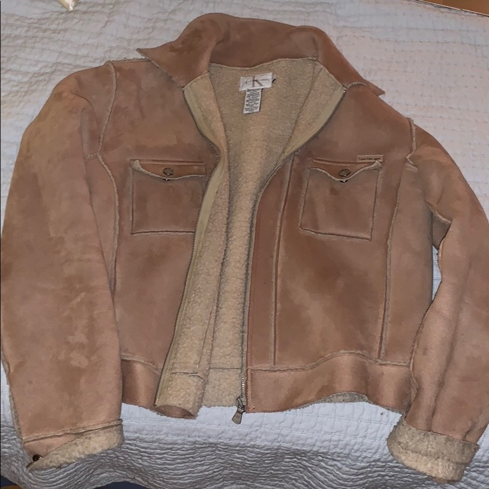 Calvin Klein Jeans faux shearling Moto jacket